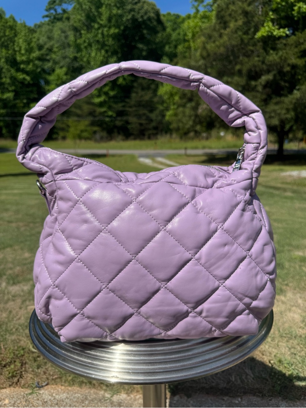 Steve Madden Quilted Lavender Shoulder Bag - Picture 5 of 10